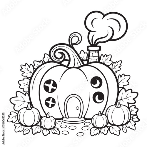 Whimsical House Bold & Easy Coloring Page,  bold and easy coloring book, Coloring page, whimsical coloring book for kids, bold and easy coloring book, victor art,   fairy house coloring page