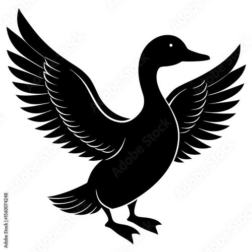Wild Goose Flying Silhouette