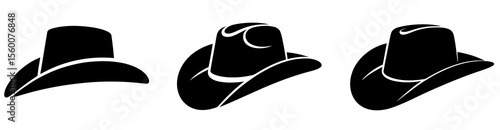 black cowboy hats vector illustration western style icon design
