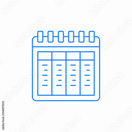 weekly planner icon sign vector