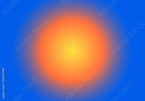 Ola de calor, cambio climático. Fondo radial en degradado amarillo, naranja y azul