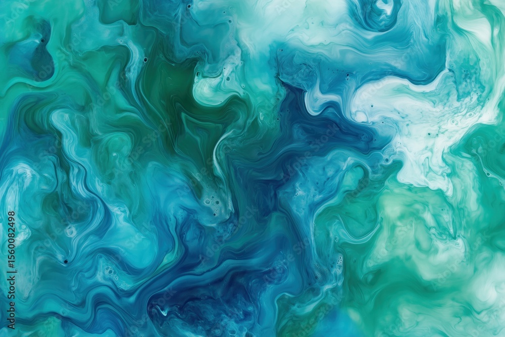 Abstract fluid acrylic painting mixing green and blue colors Abstract fluid acrylic painting mixing green and blue colors