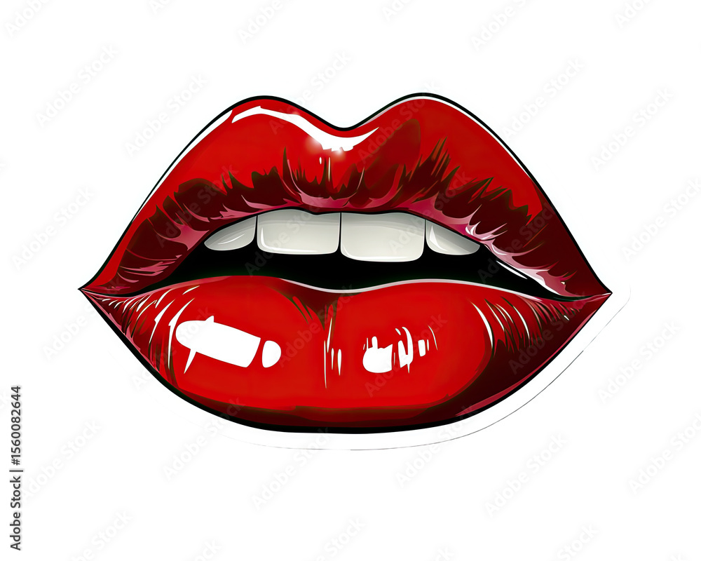 Obraz premium Graphic depiction of a pair of open lips