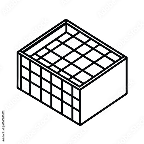 Square foot planter with vegetables in raised bed Vector illustration