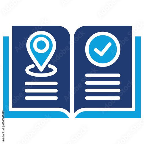 Guide Book Flat Blue Icon