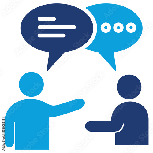 Interview Flat Blue Icon