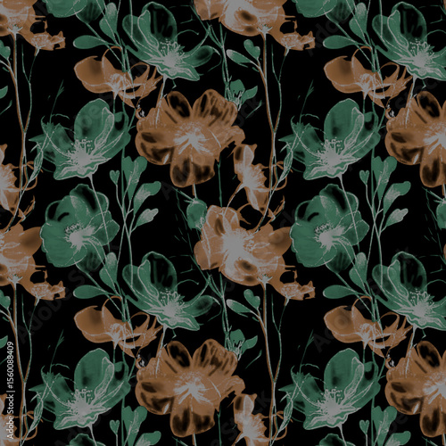 floral flower abstact grunge pattern digital textile pattern
