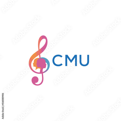 CMU “Abstract music school logo with people and melody icon” CMU Later Logo, “Modern music therapy logo with faces and note symbol”
