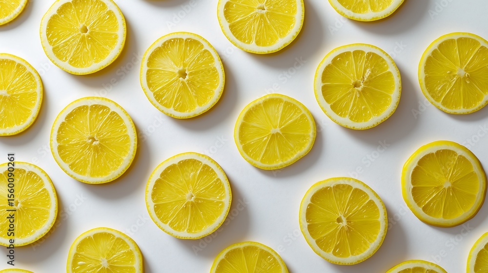 Fototapeta premium Vibrant Lemon Slices A Refreshing Citrus Burst