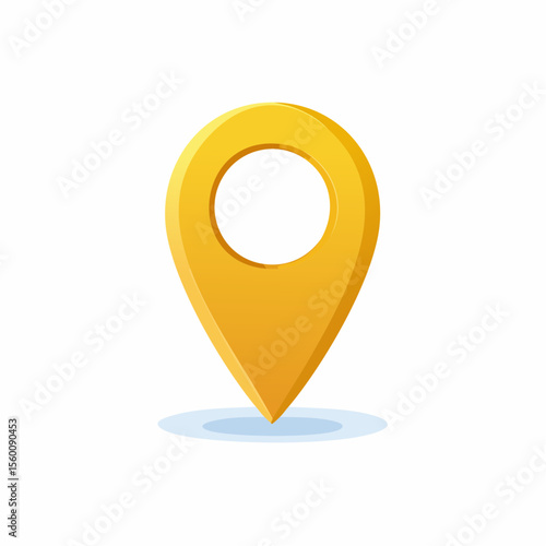 Free Download A bright, three-dimensional, yellow location marker icon. - GFXLoad