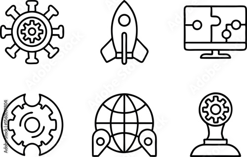 startups icon set vector.eps