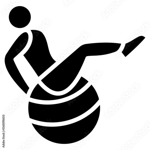 Fitness Ball glyph icon