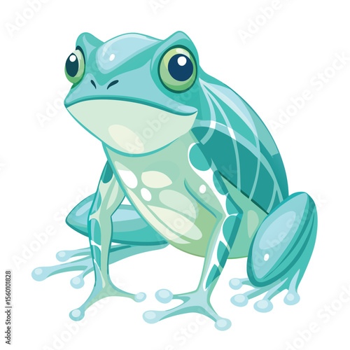A glass frog showing its translucent skin, revealing internal organs on a plain white surface, a unique amphibian.