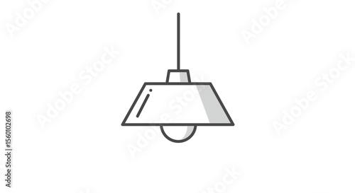 Simple illustration of a hanging pendant light fixture, isolated on white background.