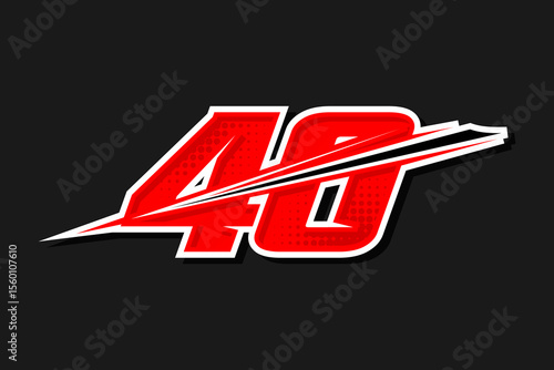 40 race number vector design template modern EPS 10