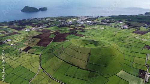 Aerial View from Pico Dona Joana to Ilhéus das Cabras, Terceira Island, Azores