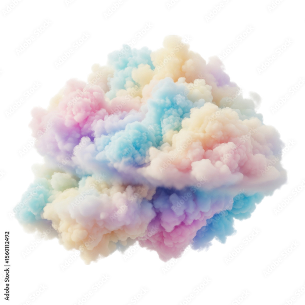 Fototapeta premium Dreamy pastel cloud formation against black backdrop, a surreal etherealscape concept