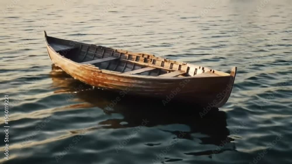 Wooden boat on the lake Wooden boat on the lake