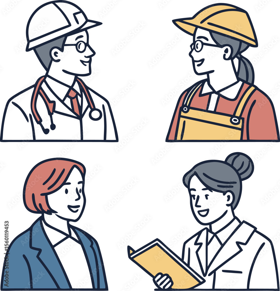 clean vector set of business avatars with diverse. clean vector set of business avatars with diverse.