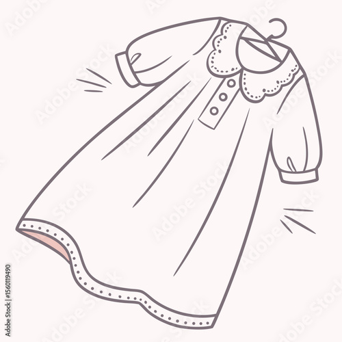 A soft baby dress designed for sleeping comfort, perfect for peaceful nights and sweet dreams on a white background.