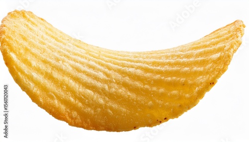 single curved potato chip isolated on transparent background generative ai