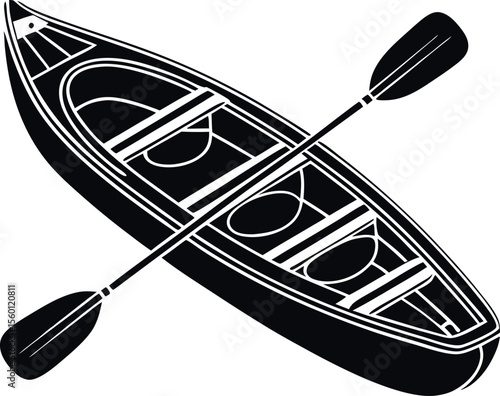  kayak boat vector icon.