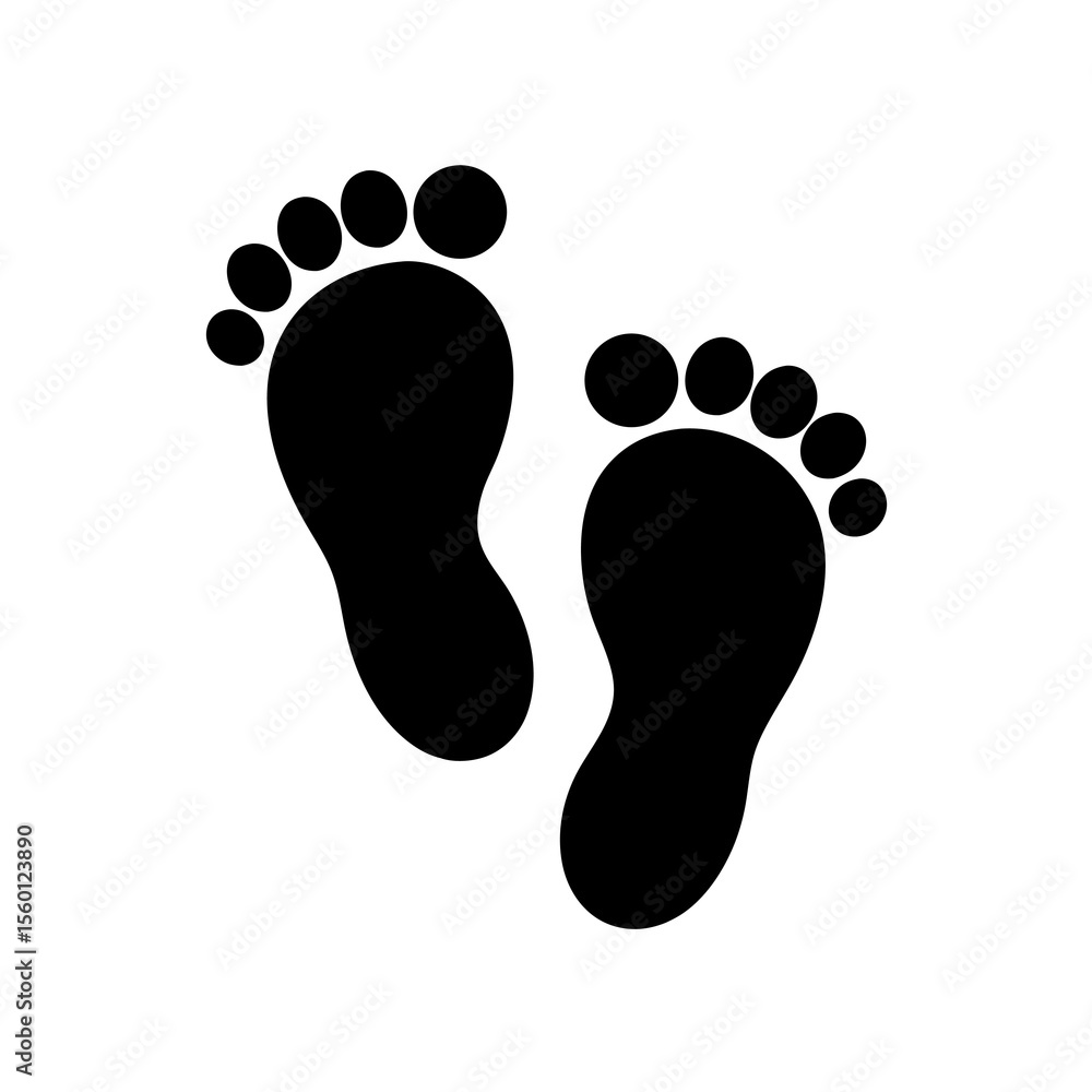 Silhouette of Two Human Footprints: A Symbol of Walking, Exploring, Movement, and the Journey Through Life's Path Silhouette of Two Human Footprints: A Symbol of Walking, Exploring, Movement, and the Journey Through Life's Path