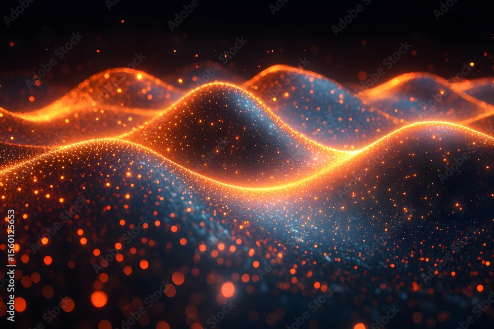 Fototapeta premium Glowing Abstract Digital Waveform Background for Technology Design