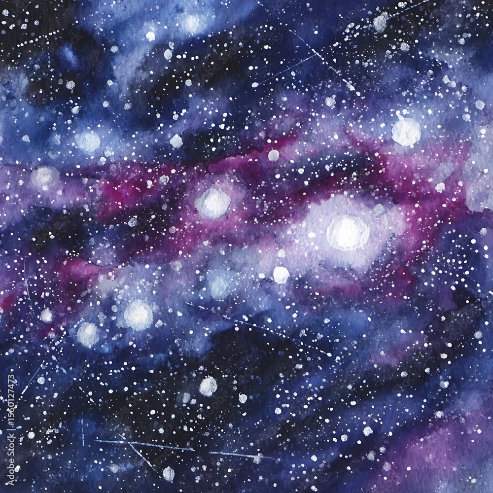 Obraz premium Watercolor galaxy art