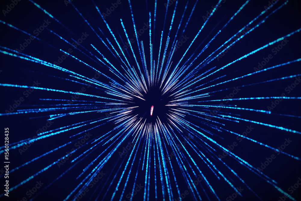 Fototapeta premium blue and white fireworks display in the night sky