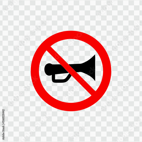 No Horn - Prohibited Loud Sound Warning Sign