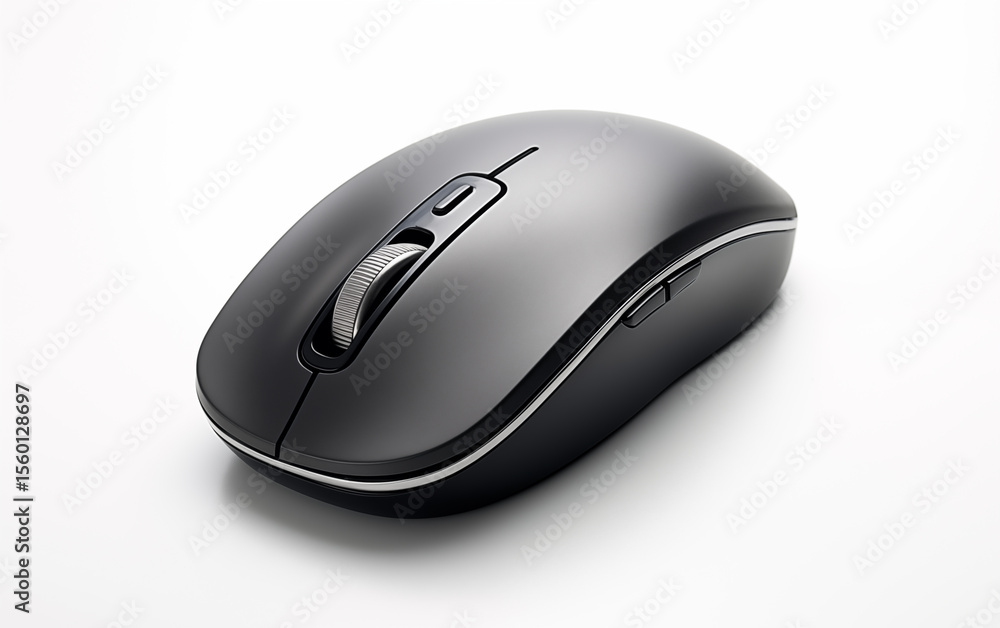A gray computer mouse isolated on white background A gray computer mouse isolated on white background