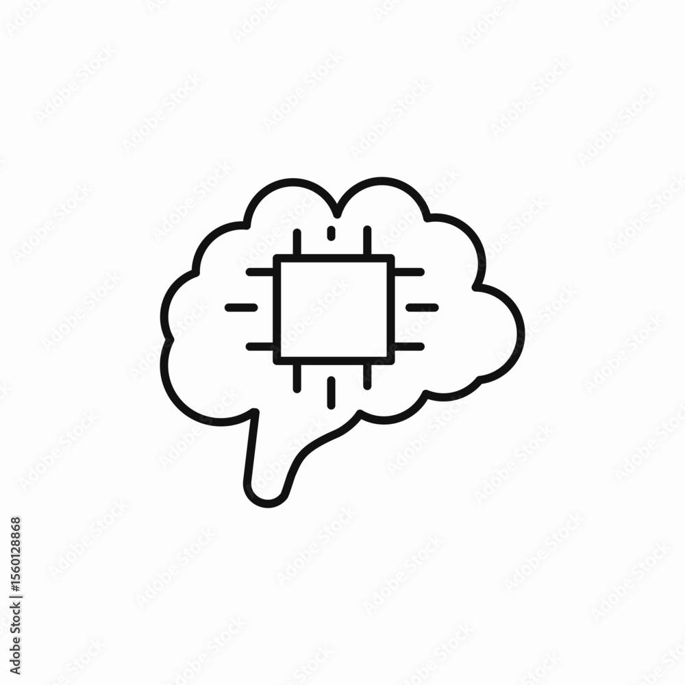 brain cpu processor icon sign vector brain cpu processor icon sign vector