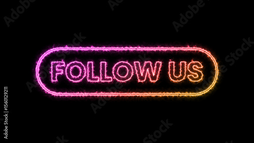 Neon follow button design perfect for social media platforms and video content
