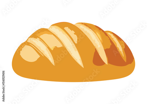 Fresh Artisan Bread with Multiple Scored Lines - Vector Illustration