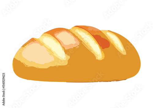 Fresh Artisan Bread with Scored Top - Vector Illustration