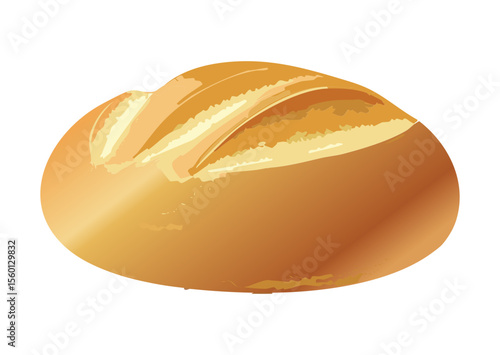 Smooth Top Golden Baked Loaf Bread Simple - Vector Illustration