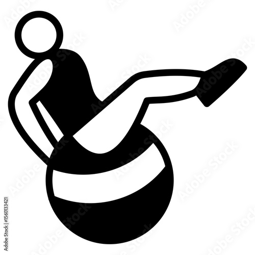 Fitness Ball outline mixed icon