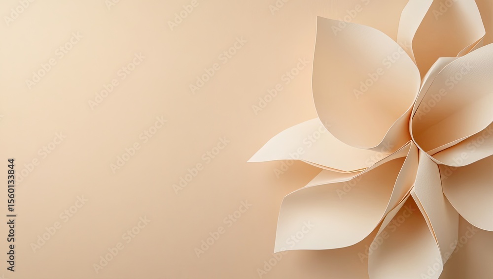 Pale peach background, paper flower design Pale peach background, paper flower design