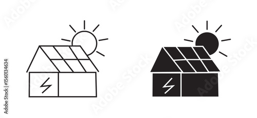 Solar Powered House Icons