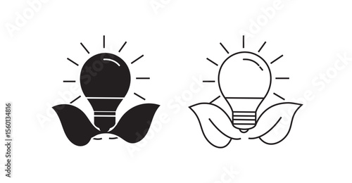 Eco-Friendly Light Bulb Icons