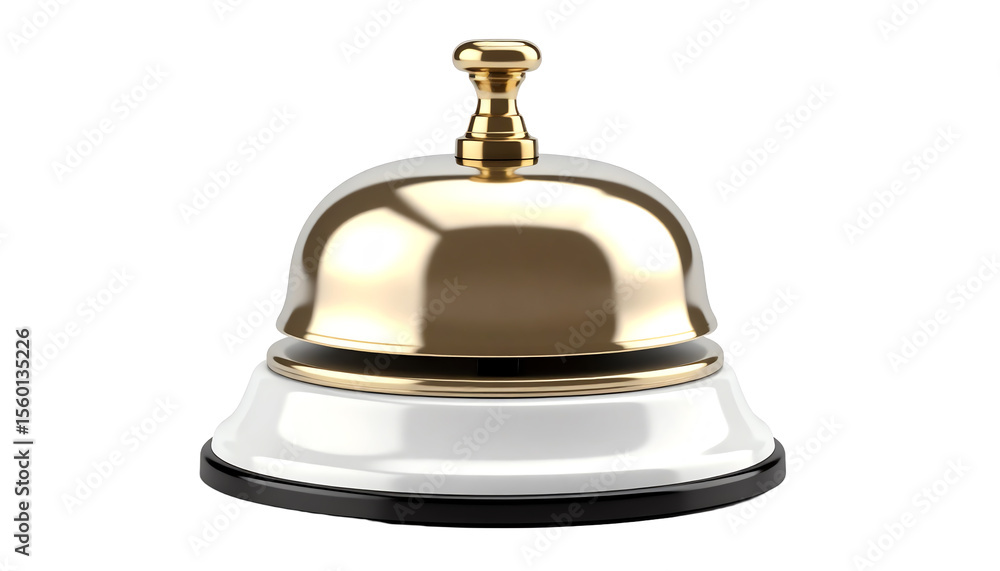 Gold service bell for hospitality industry use. Gold service bell for hospitality industry use.