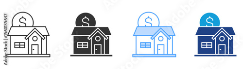 Mortgage Icon Set Multiple Style Collection