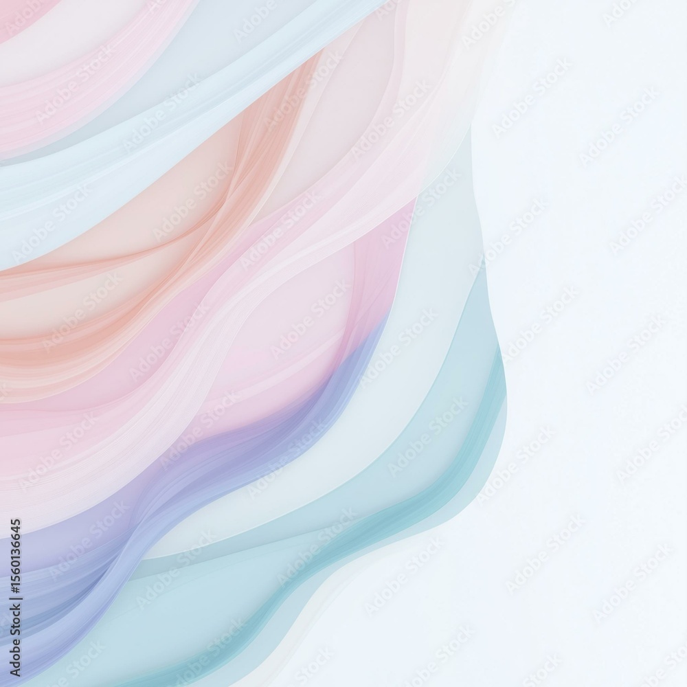 Obraz premium Soft pastel abstract art hair textures displaying flowing colors digital creation modern aesthetic minimalist style