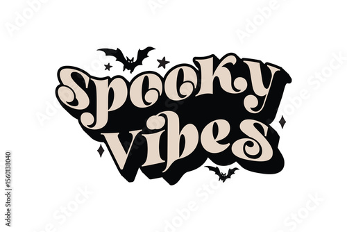Spooky Vibes Halloween Typography Design