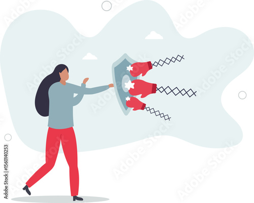 Business threat, fight to survive in business competition, resilience or adversity, challenge or survive to win, courage fighter concept. character life .