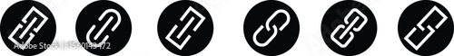 Attachment link icon set, Internet URL webpage url link vector. Chain, link symbol collection isolated on transparent background, Paperclip Hyperlink Icon. link From contact and communication device.