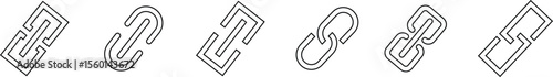 Attachment link icon set, Internet URL webpage url link vector. Chain, link symbol collection isolated on transparent background, Paperclip Hyperlink Icon. link From contact and communication device.