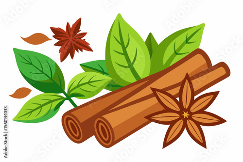 Ideal for food packaging, culinary blogs, natural health products, herbal medicine advertisements, and spice-related branding