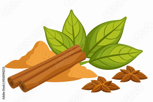 Ideal for food packaging, culinary blogs, natural health products, herbal medicine advertisements, and spice-related branding